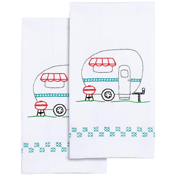 Camper Stamped Decorative Hand Towels Kit by Jack Dempsey