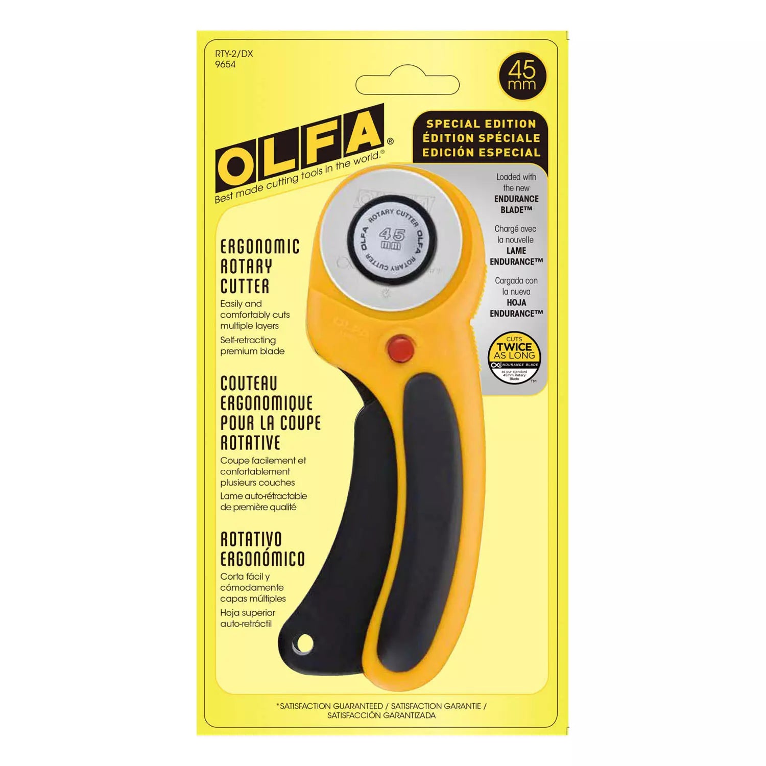 Olfa Ergo Rotary Cutter Yellow 45mm