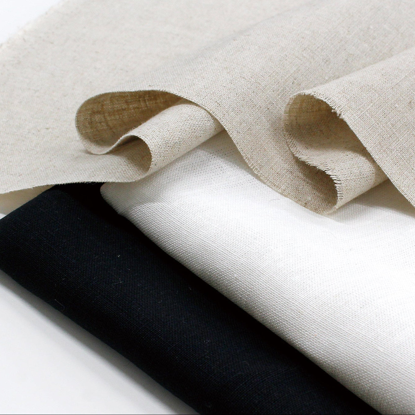 Linen Needlework Fabric, in White and Flax, made in Japan