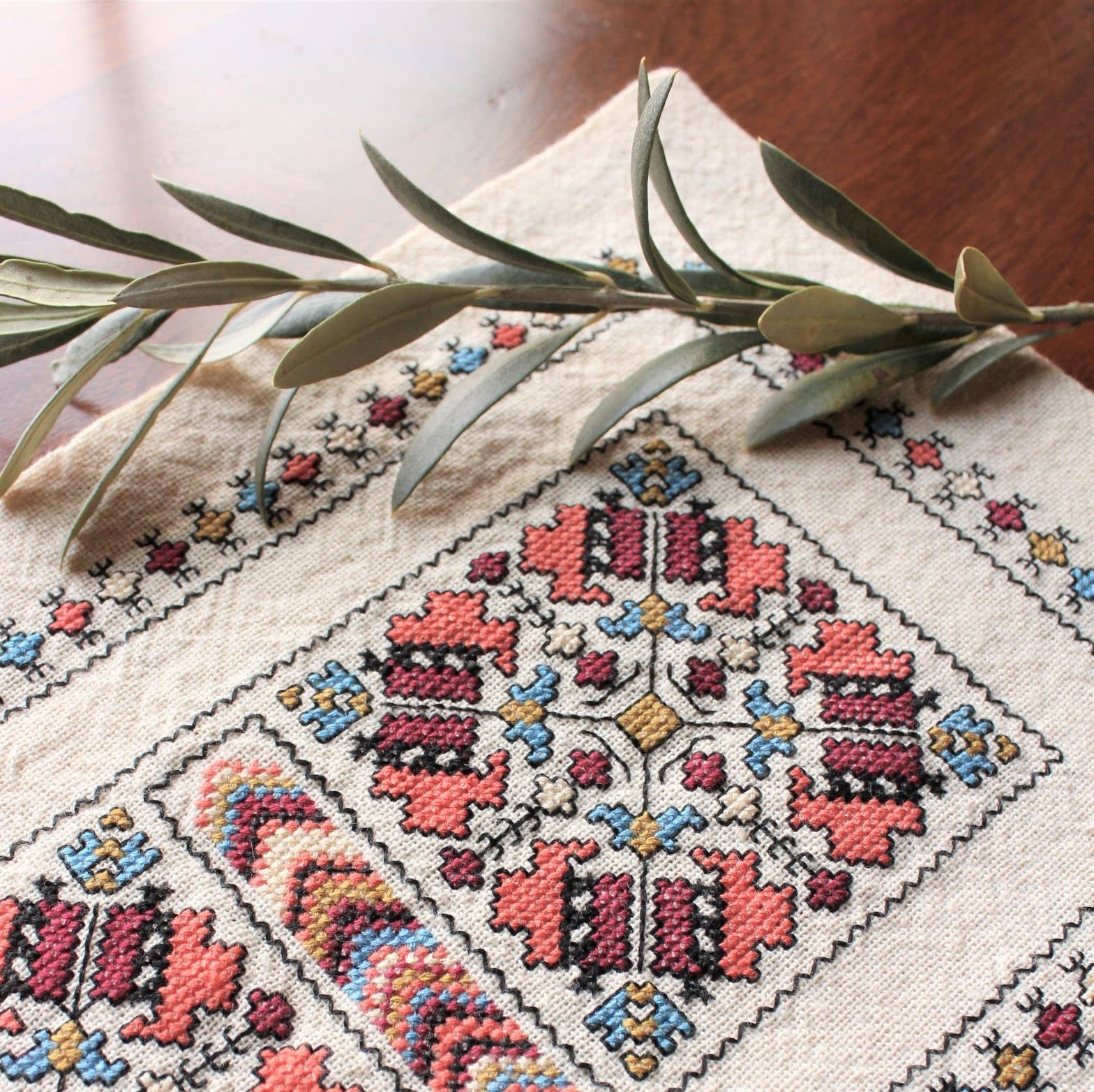 Cross Stitch Kit - Despina's Anemone Avlea Folk Embroidery