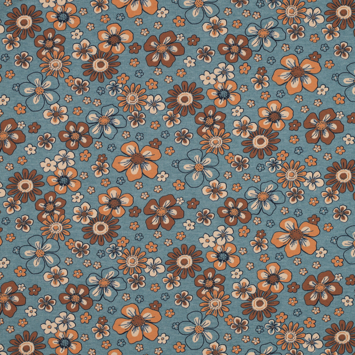 Jersey Melange Flowers - Poppy Fabrics **1.35 METERS LEFT**