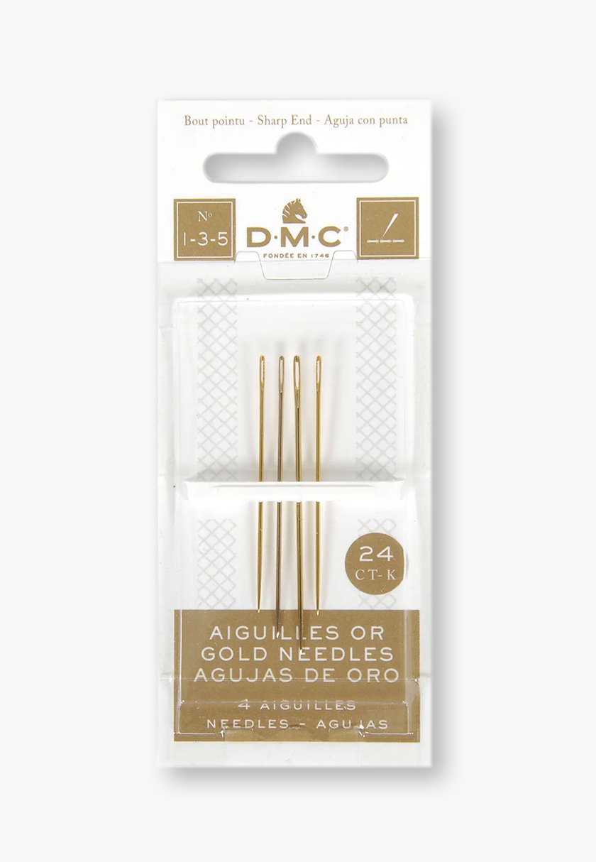 DMC – Vergoldete Sticknadeln – 4er-Pack (Größen 1, 3, 5)