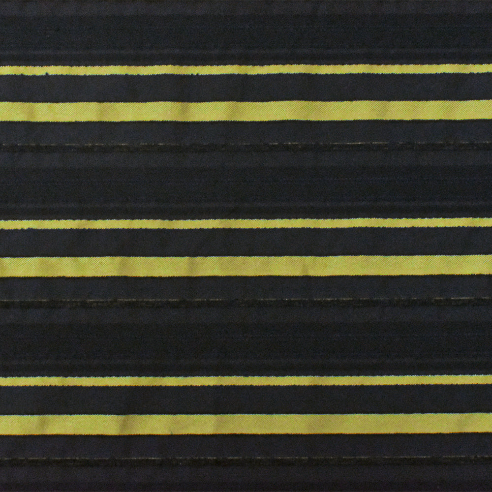 Night Black-Gold Stripe Stretch Shirting Woven Fabric