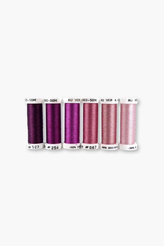 Au Ver à Soie Soie 1003 “Violet” – Pack of 6 Spools – 100% Silk