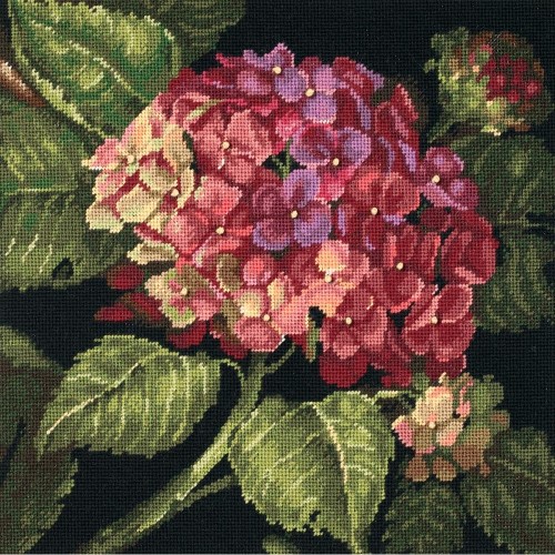*Hydrangea Bloom (12 Count) - Needlepoint Kit 14"x14"