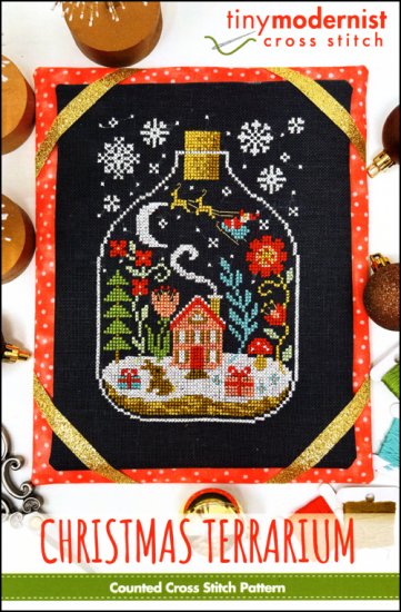 Christmas Terrarium Cross Stitch Pattern by Tiny Modernist