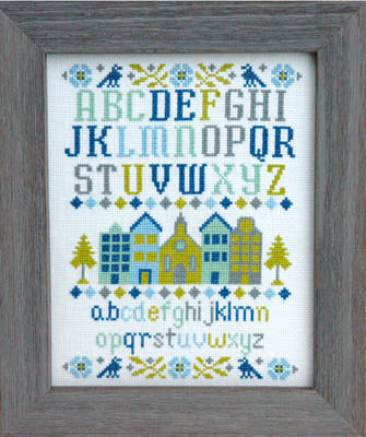 Village Sampler Cross Stitch Pattern by Tiny Modernist
