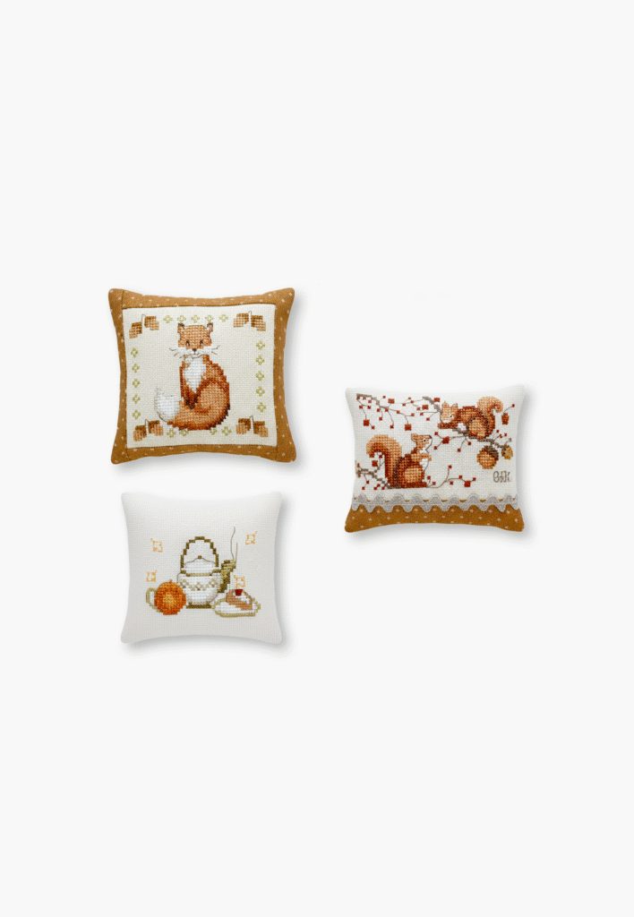 Cross-Stitch Kit Autumn Cushions Set