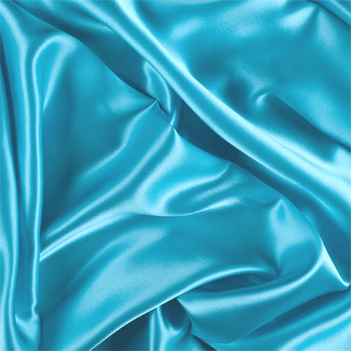 Runway Silks Aqua Stretch Silk Charmeuse Fabric - Reorderable