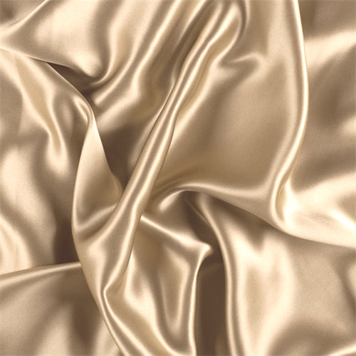 Runway Silks Antique Gold Stretch Silk Charmeuse Fabric - Reorderable