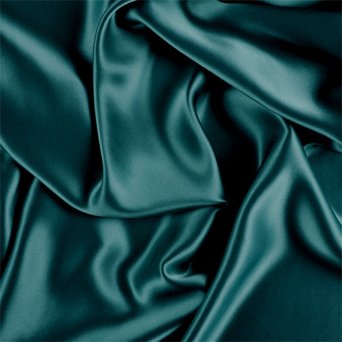 Runway Silks Teal Stretch Silk Charmeuse Fabric - Reorderable