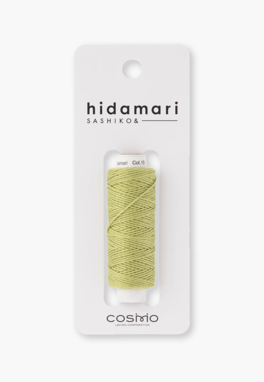 COSMO Hidamari Sashiko Garn 88 – Farbe 15 Grüner Tee – 100% feste Baumwolle
