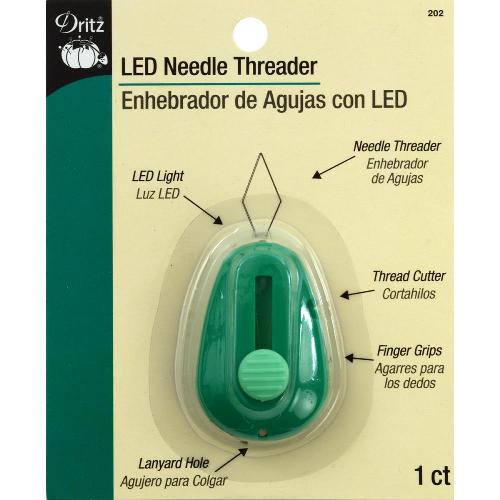 Led Lighted Needle Threader W/Cutter