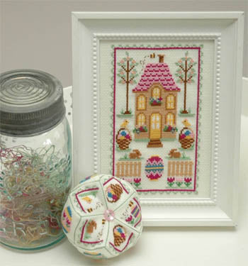 Easter House Cross Stitch Pattern by Tiny Modernist