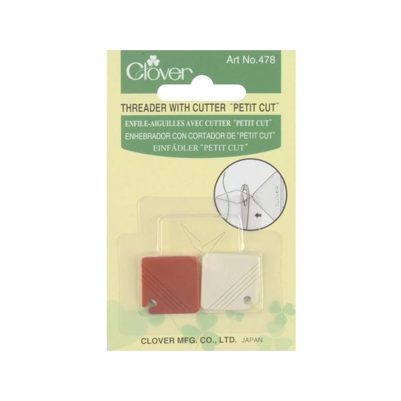 Clover Petite Needle Threader W/Cutter