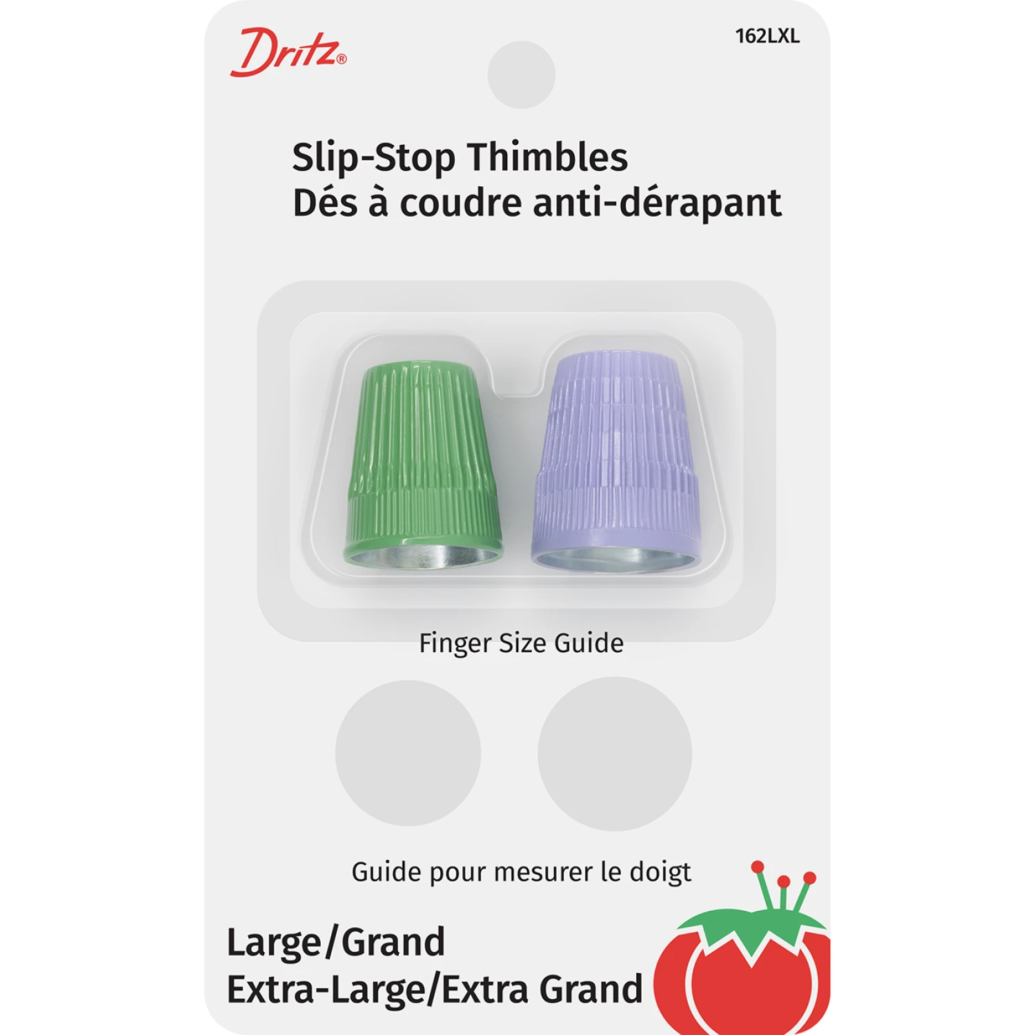 Dritz Slip-Stop Thimbles- Large & X-Large (2pack) #162LXL