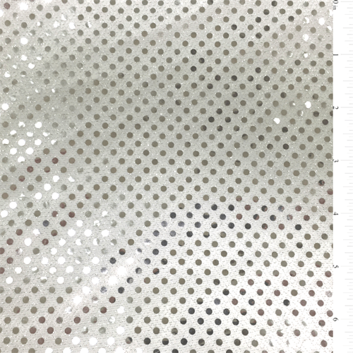 White/Silver Sequin Knit Fabric - Reorderable