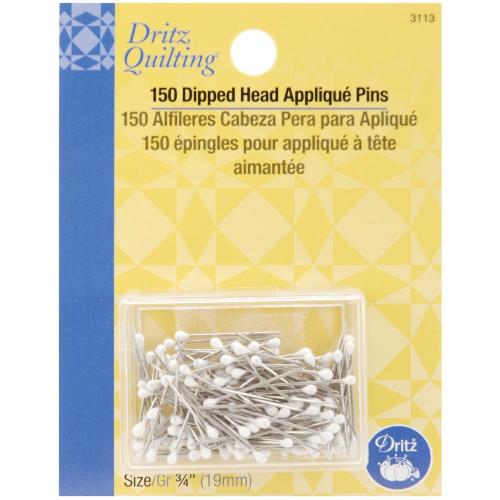Dritz Quilting White Dipped Head Applique Pins (Size 12 150/Pkg)