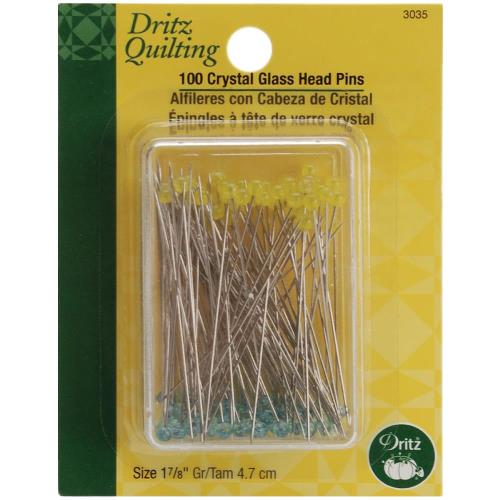 Dritz Quilting Crystal Glass Head Pins (Size 30 100/Pkg)