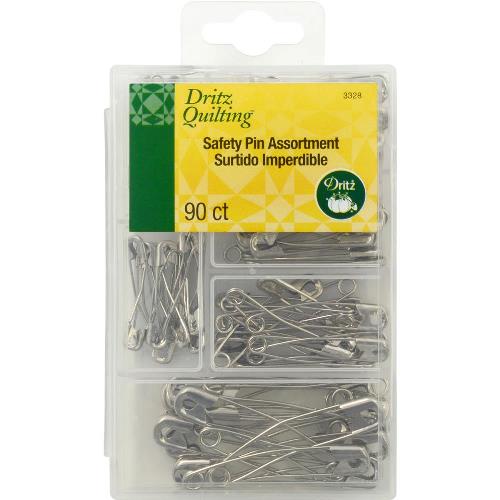 Dritz Quilting Curved Safety Pin Assortment (90/Pkg)