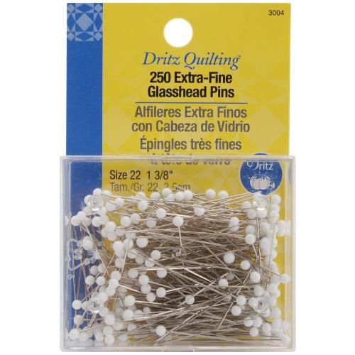 Dritz Quilting Extra Fine Glass Head Pins (Size 22 250/Pkg)