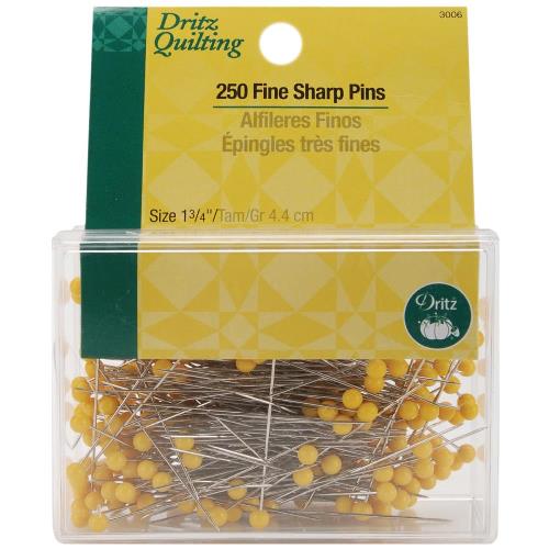Dritz Quilting Fine Sharp Head Pins (Size 28 250/Pkg)