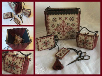 Black Ruby Sewing Purse Cross Stitch Pattern by Mani di Donna