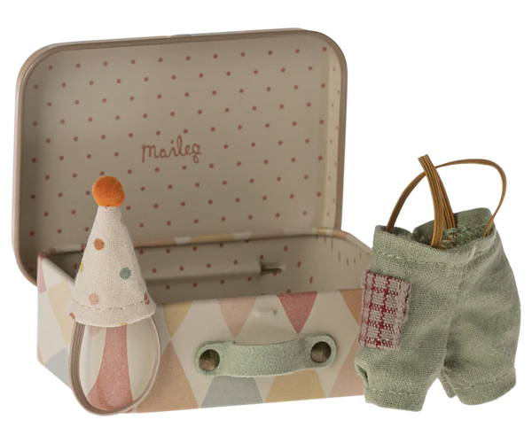 Maileg Clown Clothes in Suitcase, Little Brother Mouse