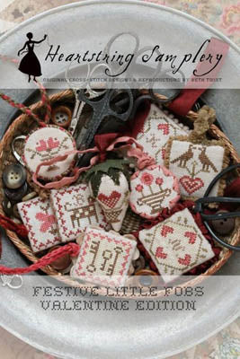 Festive Little Fobs Valentine edition pattern by Heartstring Samplery