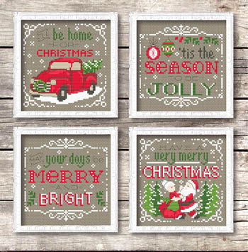 Christmas Signs Cross Stitch Pattern by Tiny Modernist