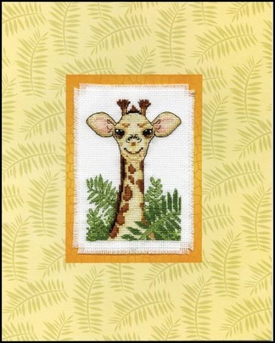 Giraffe (18 Count) w/Mat - Cross Stitch Kit 3"x4.5"