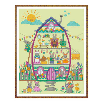 Easter Bunny House Part 4 The Easter Bunny Cross Stitch Pattern by Tiny Modernist