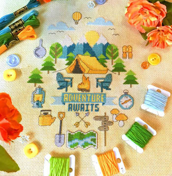 Adventure Awaits Cross Stitch Pattern by Tiny Modernist