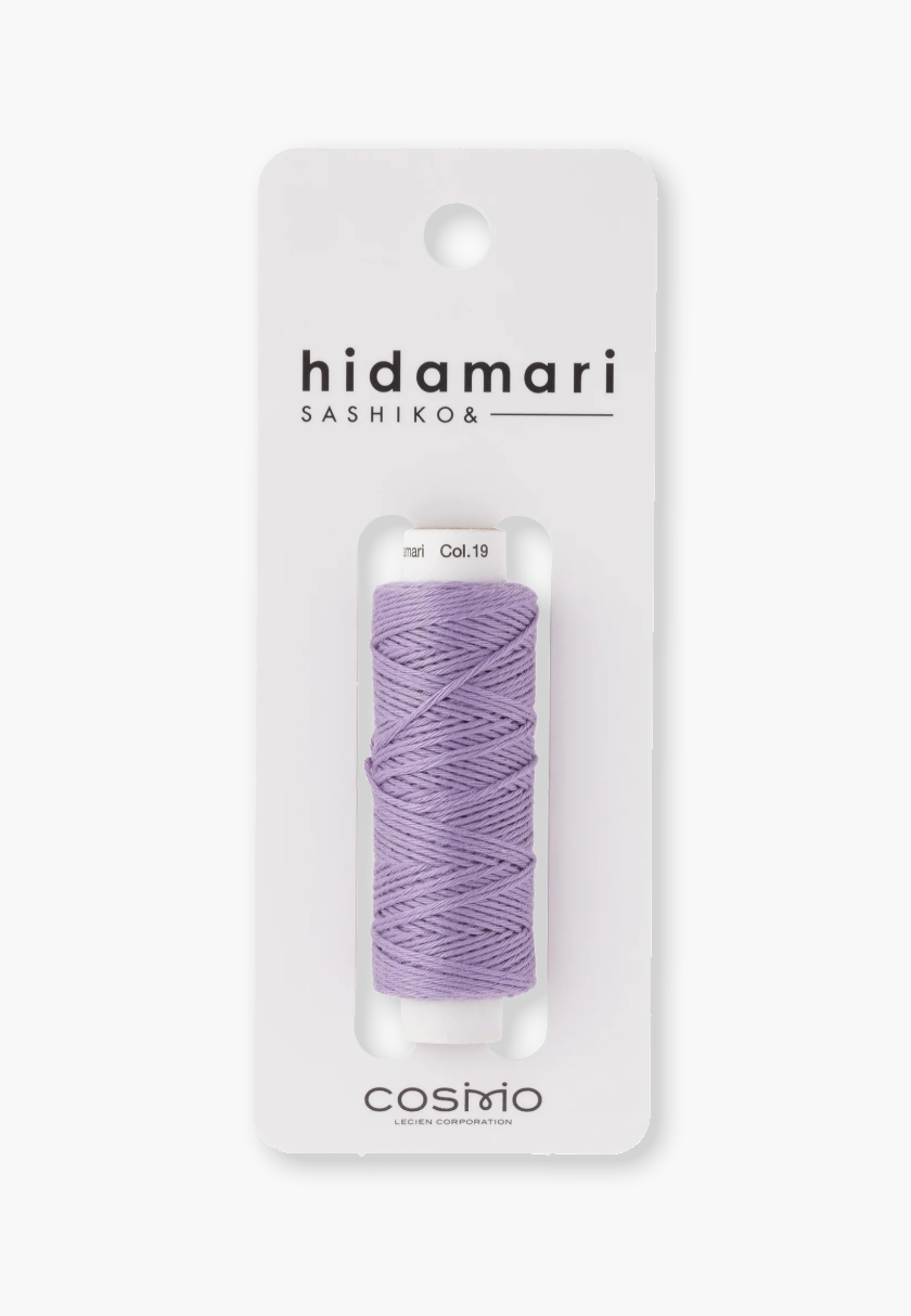 COSMO Hidamari Sashiko Garn 88 – Farbe 19 Lavendel – 100% feste Baumwolle