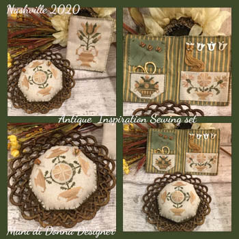 Antique Inspiration Sewing Set Cross Stitch Pattern by Mani di Donna