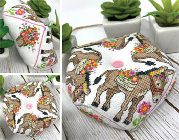Donkey Biscornu Cross Stitch Pattern by Tiny Modernist