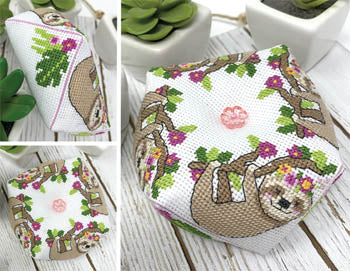 Sloth Biscornu Cross Stitch Pattern