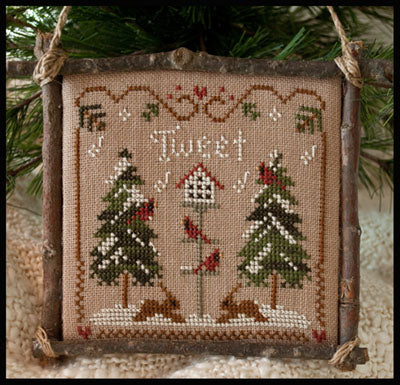 Cardinal Winter: 2011 Ornament Cross Stitch Pattern by Little House Needleworks