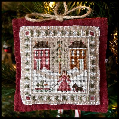 Bringing Home The Tree: 2011 Ornament Cross Stitch Pattern by Little House Needleworks