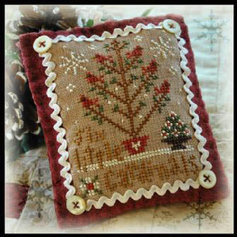 Six Little Cardinals: 2012 Ornament Cross Stitch Pattern by Little House Needleworks