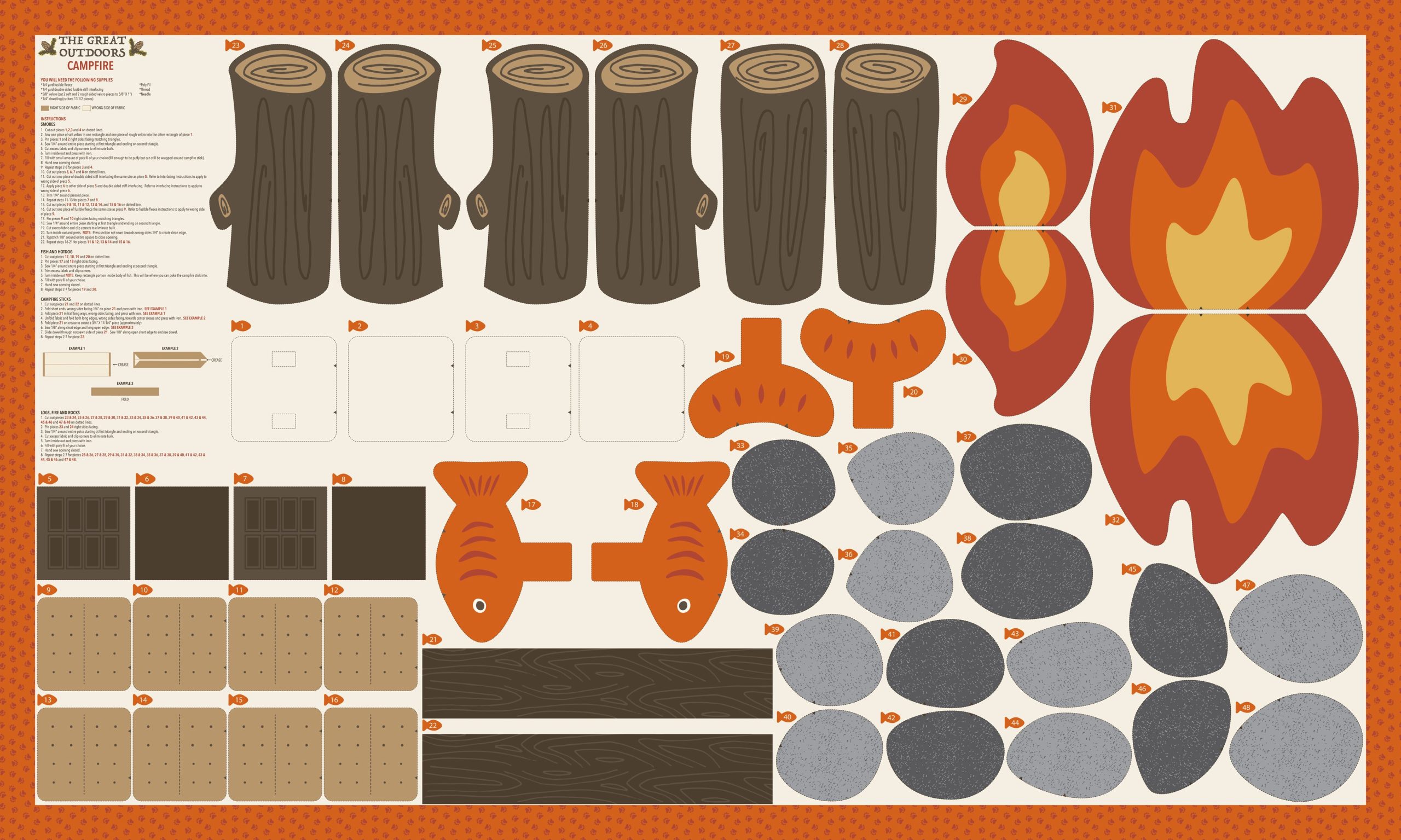 Campfire Panel - Great Outdoors - Stacy Iest Hsu