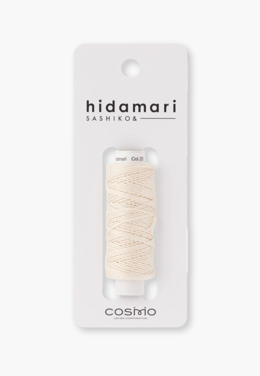 COSMO Hidamari Sashiko Garn 88 – Farbe 20 Perlweiß – 100% Baumwolle
