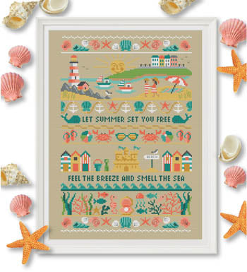 Summer Band Sampler Cross Stitch Pattern