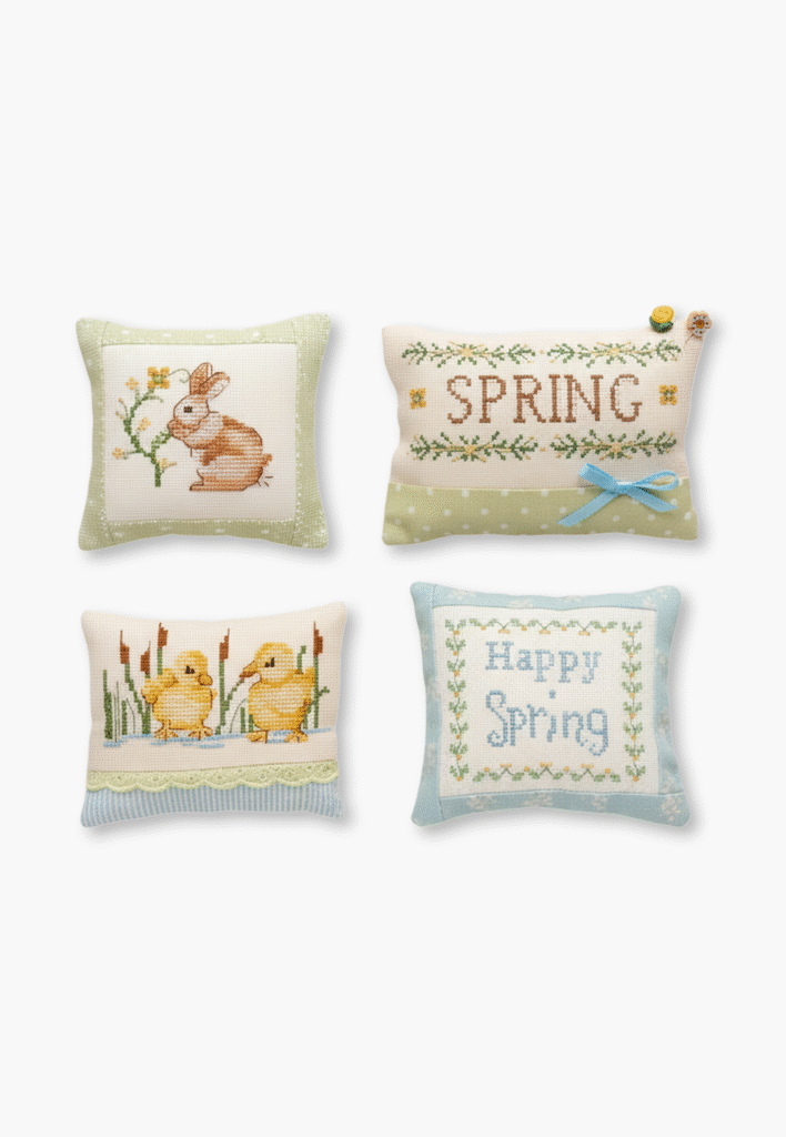Cross-Stitch Kit Spring Cushions Set