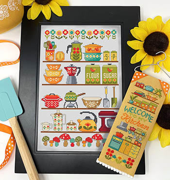 70s Kitchen Cross Stitch Pattern by Tiny Modernist