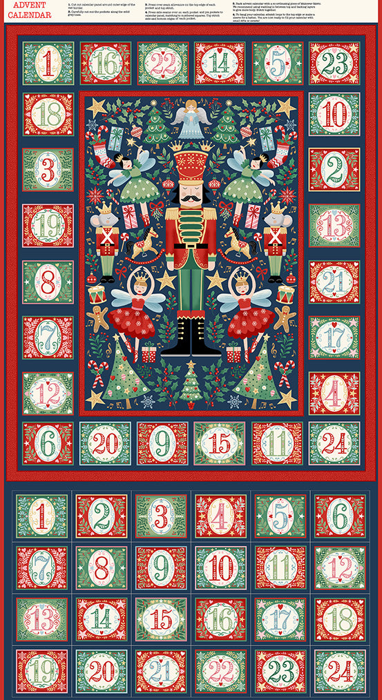 The Nutcracker Advent Calendar PanelGreen M228G by Makower UK