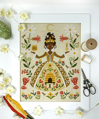 The Bee Queen Cross Stitch Pattern by Tiny Modernist