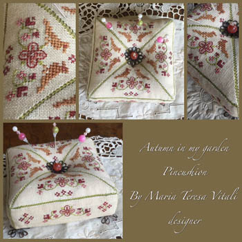 Autumn In My Garden Pincushion - Cross Stitch Chart