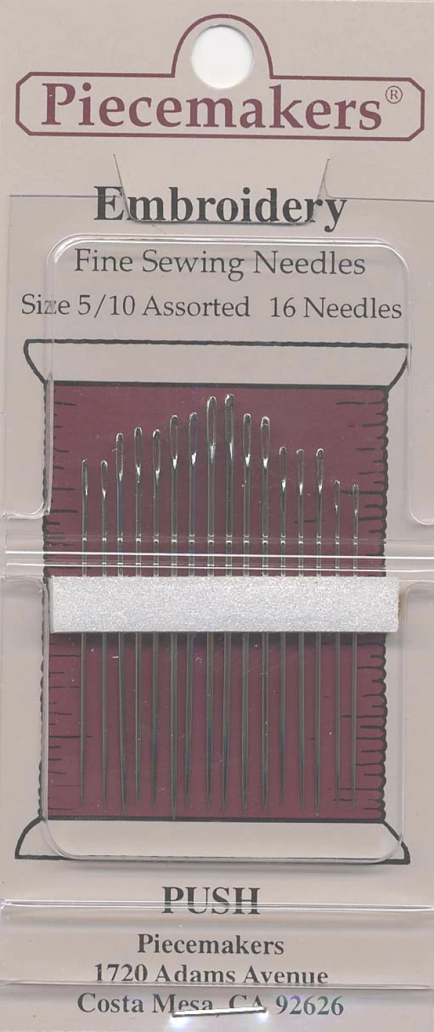 Piecemakers Embroidery / Crewel Needles Assorted Sizes 5/10