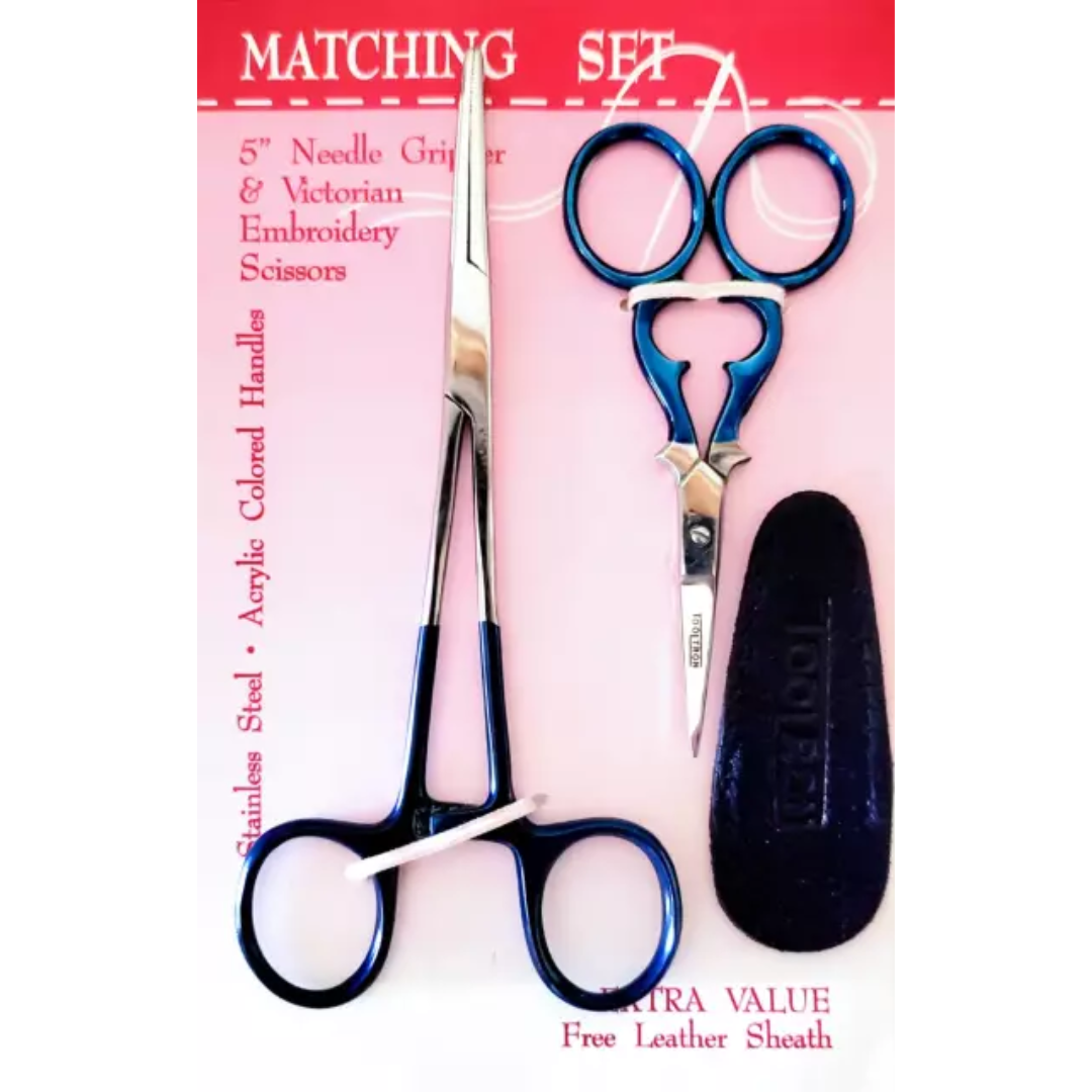 Tool Tron - Matching Set 5" Needle Gripper & 3-1/2" Victorian Scissors #TT00291